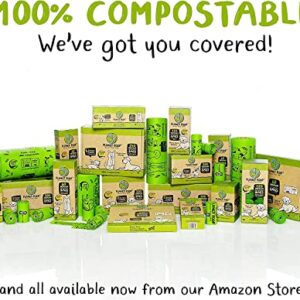 PLANET POOP Home Compostable Dog Poop Bags Extra-long with Handles 240 Un-Scented Pet Waste Bags Plastic Free, Thick Leakproof Plant-Based Doggy Bag, Cats & Dogs Pet Supplies