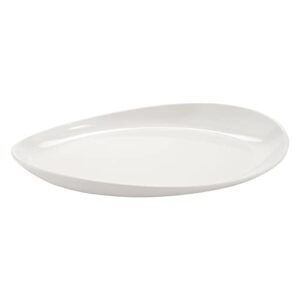 g.e.t. op-1690-aw heavy-duty shatterproof plastic oval melamine serving platter, 16" x 9", american white
