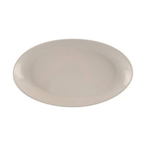 G.E.T. OP-1690-AW Heavy-Duty Shatterproof Plastic Oval Melamine Serving Platter, 16" x 9", American White