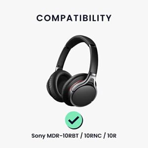 kwmobile Ear Pads Compatible with Sony MDR-10RBT / 10RNC / 10R Earpads - 2X Replacement for Headphones - Black