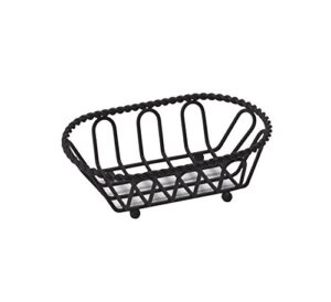 g.e.t. 4-33453 black oblong braided rim metal wire basket iron powder coated wire baskets collection