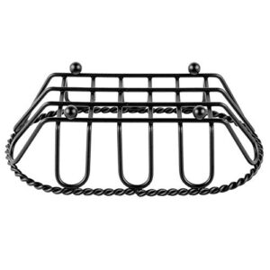 G.E.T. 4-33453 Black Oblong Braided Rim Metal Wire Basket Iron Powder Coated Wire Baskets Collection