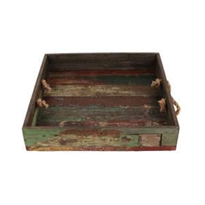 g.e.t. wb-1616-rwd 15.5" square tray, reclaimed wood