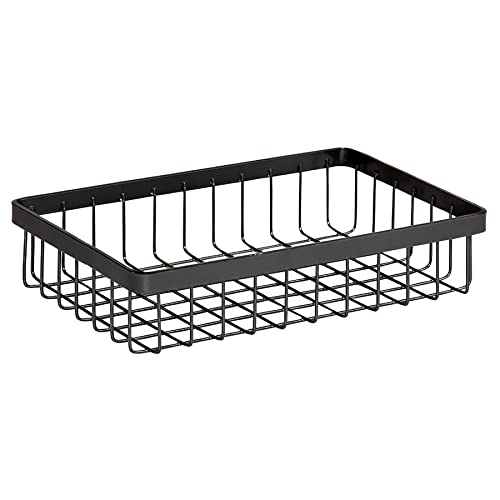 G.E.T. WB-962-MG Rectangular Metal Storage Wire Basket for Pantry, Produce and More, 9" x 6" x 2", Gray