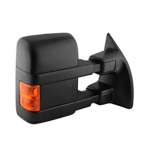 vipmotoz heated power remote passenger side right view telescopic turn signal exterior towing mirror & glass replacement for 2008-2016 ford superduty f250 f350 f450 f550 pickup truck