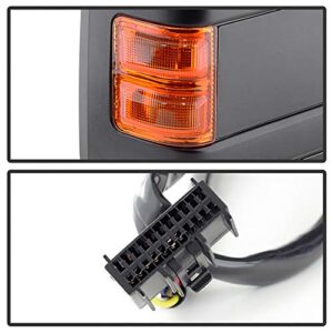 VIPMOTOZ Heated Power Remote Passenger Side Right View Telescopic Turn Signal Exterior Towing Mirror & Glass Replacement For 2008-2016 Ford Superduty F250 F350 F450 F550 Pickup Truck