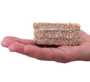 meyer imports mini hay bales - small - (pack of 3) small decorative hay – for craft/dollhouse/farm/halloween/table decoration - 2.5 x 1 inches each