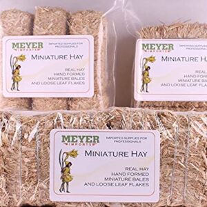 Meyer Imports Mini Hay Bales - Small - (Pack of 3) Small Decorative Hay – for Craft/Dollhouse/Farm/Halloween/Table Decoration - 2.5 x 1 Inches Each