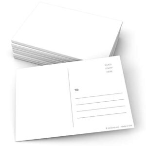 321done blank postcards for mailing (set of 50) 4" x 6" plain white blank post card addressing, create your own for kids, thick heavy duty index cards - made in usa