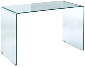 coaster furniture writing desk clear and chrome 801581