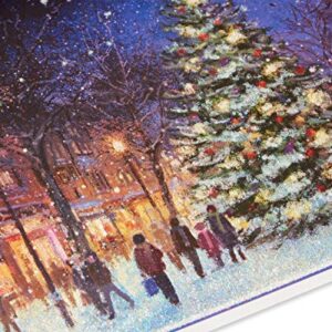 American Greetings Bulk Boxed Christmas Cards Premium City Street Scene Gold Foil-Lined White Envelopes, 14 Pack, One Size, Multicolored