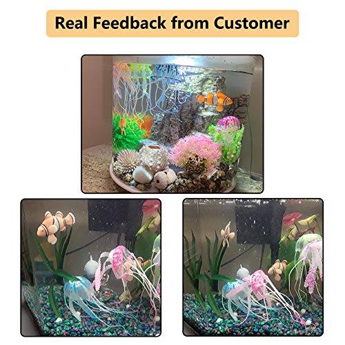 LDEXIN 2 Pack Silicone Artificial Aquarium Floating Clownfish Decoration Fish Tank Decor Underwater Saltwater Fake Fish Glowing Ornament