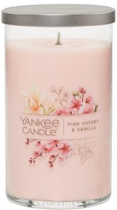 yankee candle pink cherry & vanilla medium pillar candle
