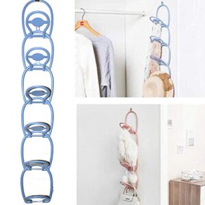 Renashed Cap Holder Baseball Hats 6 Caps Rack Storage Holder Organizer Blue with 2 Closet Hanging Hooks Organizer