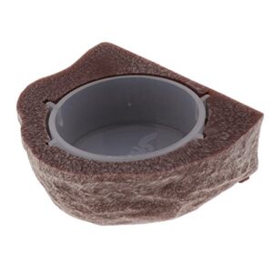 SM SunniMix Magnetic Reptile Feeding Cup Gecko Feeder Ledge Cups Dish Bowl Spider, Brown