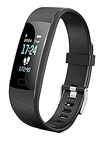 Akuti Fitness Tracker, Color Screen Activity Tracker Watch with Heart Rate Monitor, Pedometer IP67 Waterproof Sleep Monitor Step Counter for Android & iPhone -Black