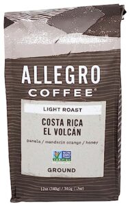 allegro coffee, coffee costa rica el volcan ground, 12 ounce