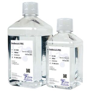 pbs, 10x, without ca, mg, phenol red, 0.1um sterile filtered, 6 x 500 ml/unit