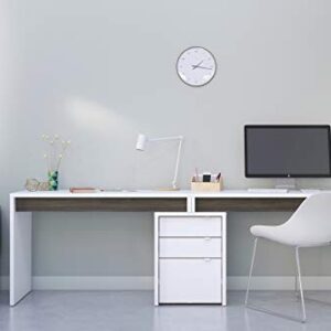 Nexera Chrono 96" Dual Writing Desk Bark Grey/White