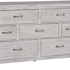 Signature Design by Ashley Brashland Farmhouse 7 Drawer Dresser with Dovetail Construction, Textured White