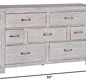 Signature Design by Ashley Brashland Farmhouse 7 Drawer Dresser with Dovetail Construction, Textured White