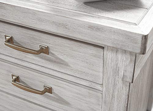 Signature Design by Ashley Brashland Farmhouse 7 Drawer Dresser with Dovetail Construction, Textured White