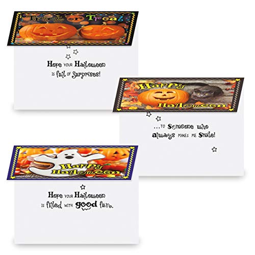 Current Halloween Greeting Cards Set - Set of 12 Large 5 x 7-Inch Cards, Themed Holiday Card Variety Value Pack, Assortment of 12 Unique Designs, Envelopes Included