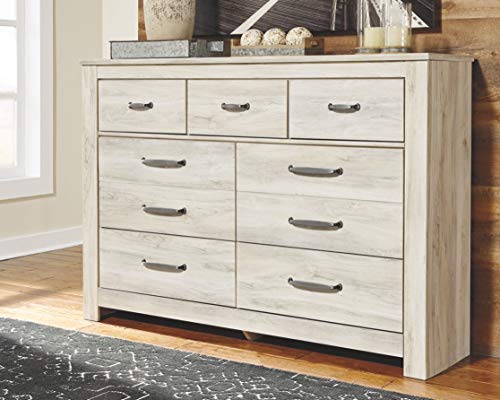 Signature Design by Ashley Bellaby Farmhouse 7 Drawer Dresser, Whitewash