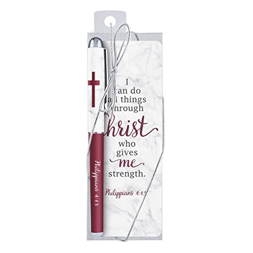 I Can do all Things Bible Verse Ballpoint Pen with Bookmark Gift Set