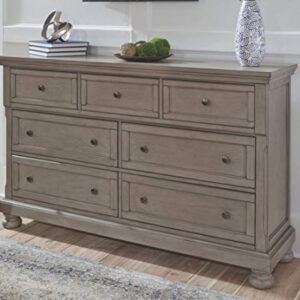 Signature Design by Ashley Lettner Modern Traditional 7 Drawer Dresser, Light Gray