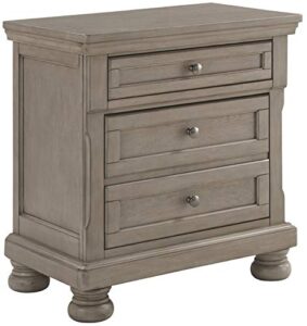 signature design by ashley lettner modern traditional 2 drawer nightstand, light gray