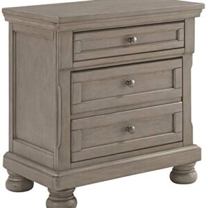 Signature Design by Ashley Lettner Modern Traditional 2 Drawer Nightstand, Light Gray