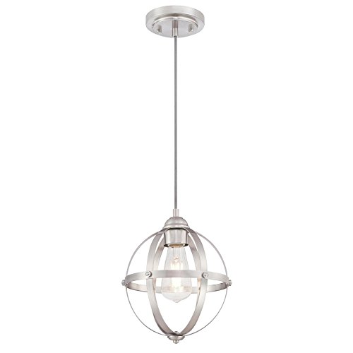 Westinghouse Lighting 6362000 Stella Mira One-Light Indoor Mini Pendant, Brushed Nickel Finish