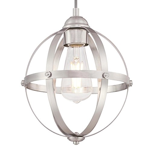 Westinghouse Lighting 6362000 Stella Mira One-Light Indoor Mini Pendant, Brushed Nickel Finish