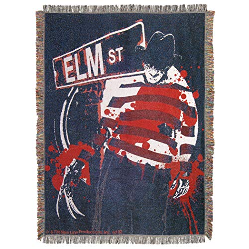 Warner Brothers Nightmare on Elm Street, "On Elm Street" Woven Tapestry Throw Blanket, 48" x 60", Multi Color