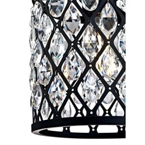 Westinghouse Lighting 6362700 Waltz One-Light Mini, Matte Black Finish Mesh with Crystals Indoor Pendant, 1 Seeded Glass, Red