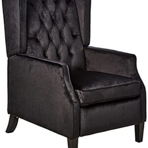 Christopher Knight Home Diana Wingback Recliner, Black + Dark Brown