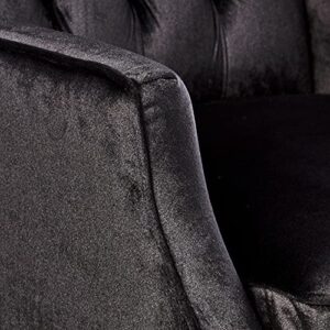 Christopher Knight Home Diana Wingback Recliner, Black + Dark Brown