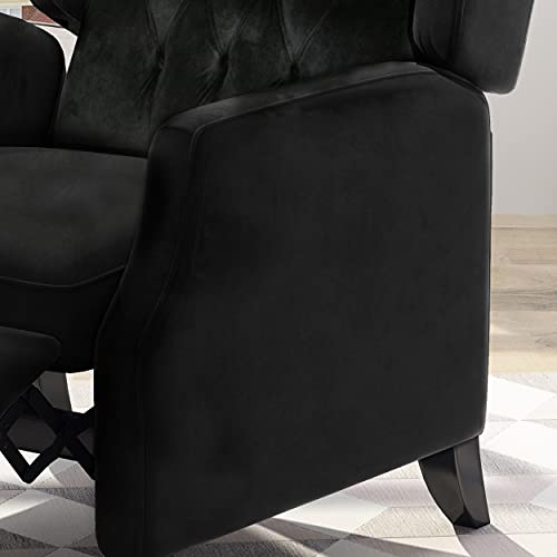 Christopher Knight Home Diana Wingback Recliner, Black + Dark Brown