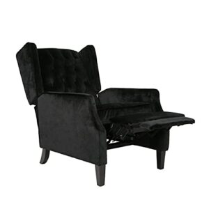 Christopher Knight Home Diana Wingback Recliner, Black + Dark Brown