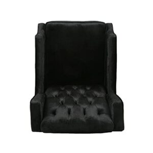 Christopher Knight Home Diana Wingback Recliner, Black + Dark Brown