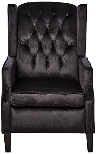 Christopher Knight Home Diana Wingback Recliner, Black + Dark Brown