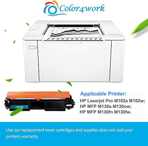 Color4work Compatible Replacement for HP 17A CF217A Toner Cartridge 2 Pack and HP 19A CF219A Drum Unit 1 Pack for HP Laserjet Pro M102 M102w, MFP M130 M130fn M130fw M130fn Printer