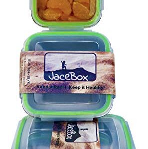 JaceBox Stainless Steel Containers - Adults Kids Square Set of 3 Leak Proof Bento Box Airtight Freezer Safe BPA FREE Metal Boxes New Snap On Latch Lids For Sandwiches Salads & Snacks by JaceBox