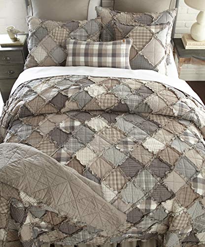 Donna Sharp Throw Pillow - Smoky Mountain Contemporary Decorative Throw Pillow with Patchwork Pattern - Rectangular