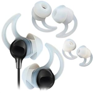 white earbud replacement tips - 3 pairs ear hooks for airpods noise isolation tips small airpod pro ear tips for s, m, l - silicone earbud cover tips for bose soundsport earbuds earphones cover