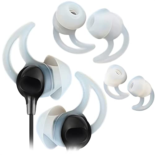 White Earbud Replacement Tips - 3 Pairs Ear Hooks for Airpods Noise Isolation Tips Small Airpod Pro Ear Tips for S, M, L - Silicone Earbud Cover Tips for Bose Soundsport Earbuds Earphones Cover