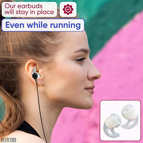 White Earbud Replacement Tips - 3 Pairs Ear Hooks for Airpods Noise Isolation Tips Small Airpod Pro Ear Tips for S, M, L - Silicone Earbud Cover Tips for Bose Soundsport Earbuds Earphones Cover