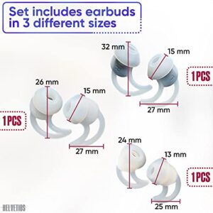 White Earbud Replacement Tips - 3 Pairs Ear Hooks for Airpods Noise Isolation Tips Small Airpod Pro Ear Tips for S, M, L - Silicone Earbud Cover Tips for Bose Soundsport Earbuds Earphones Cover