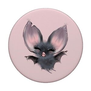 Halloween Bat Adorable Gothic Pink Grey Teen Girl Women PopSockets Swappable PopGrip